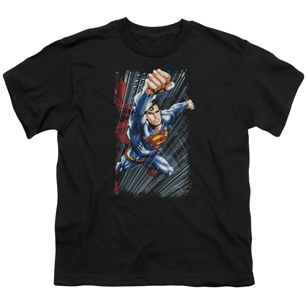 Superman - Faster Than - Short Sleeve Youth 18/1 - Black T-shirt