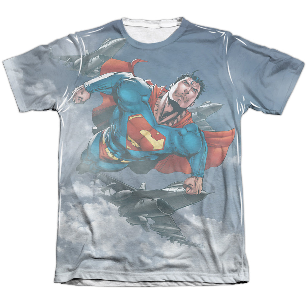 SUPERMAN IN THE SKY-ADULT POLY/COTTON T-Shirt