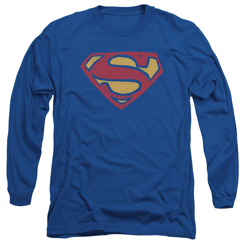 Superman - Super Rough - Long Sleeve Adult 18/1 - Royal Blue T-shirt