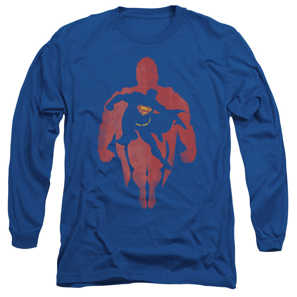 Superman - Super Knockout - Long Sleeve Adult 18/1 - Royal Blue T-shirt