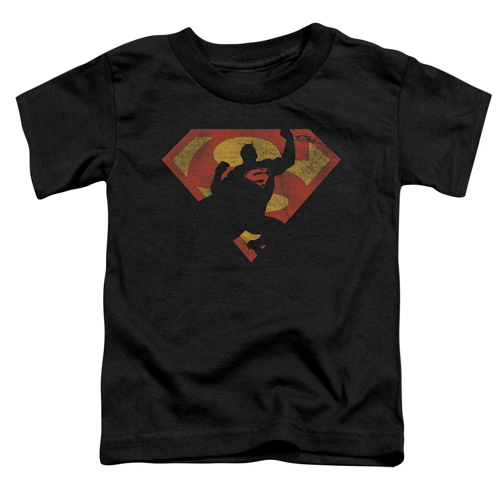 Superman - S Shield Knockout - Short Sleeve Toddler Tee - Black T-shirt