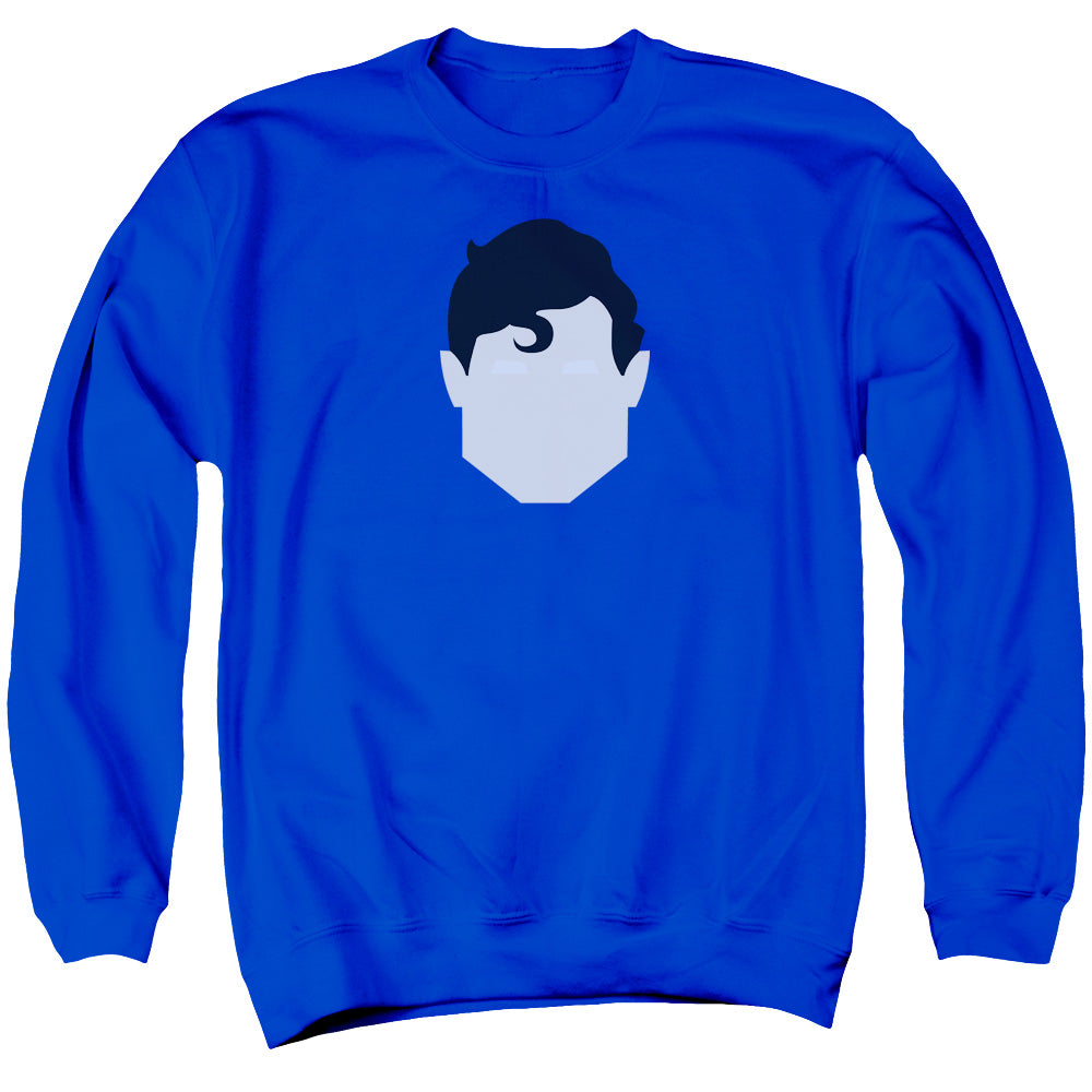 Superman - Supes Head - Adult Crewneck Sweatshirt - Royal Blue
