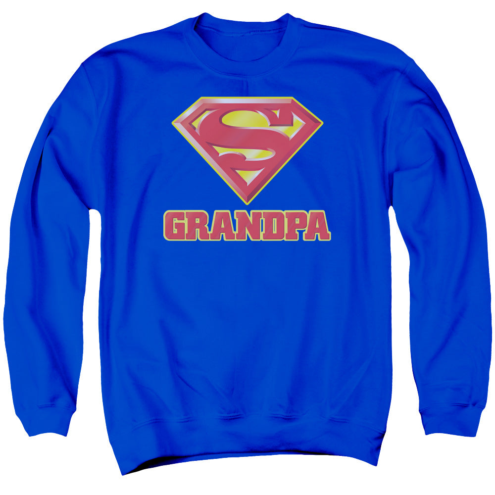 Superman - Super Grandpa - Adult Crewneck Sweatshirt - Royal Blue