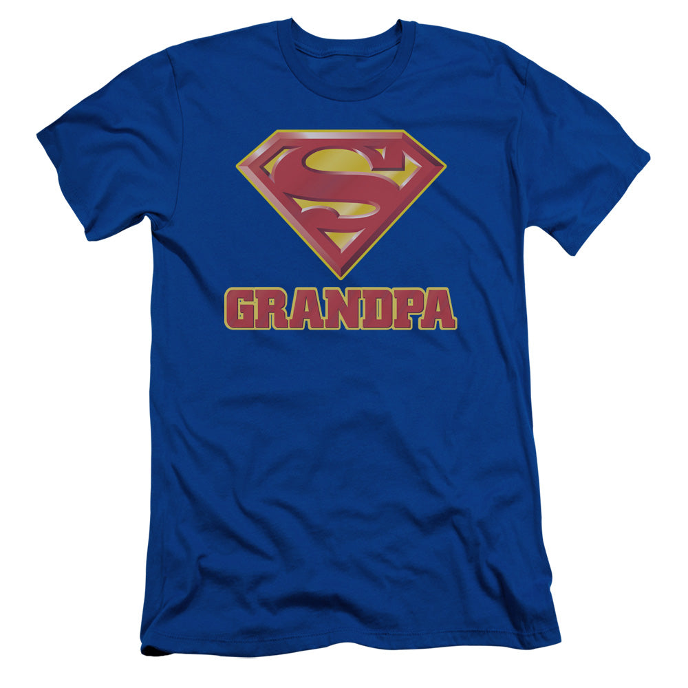 Superman - Super Grandpa - Short Sleeve Adult 30/1 - Royal Blue T-shirt