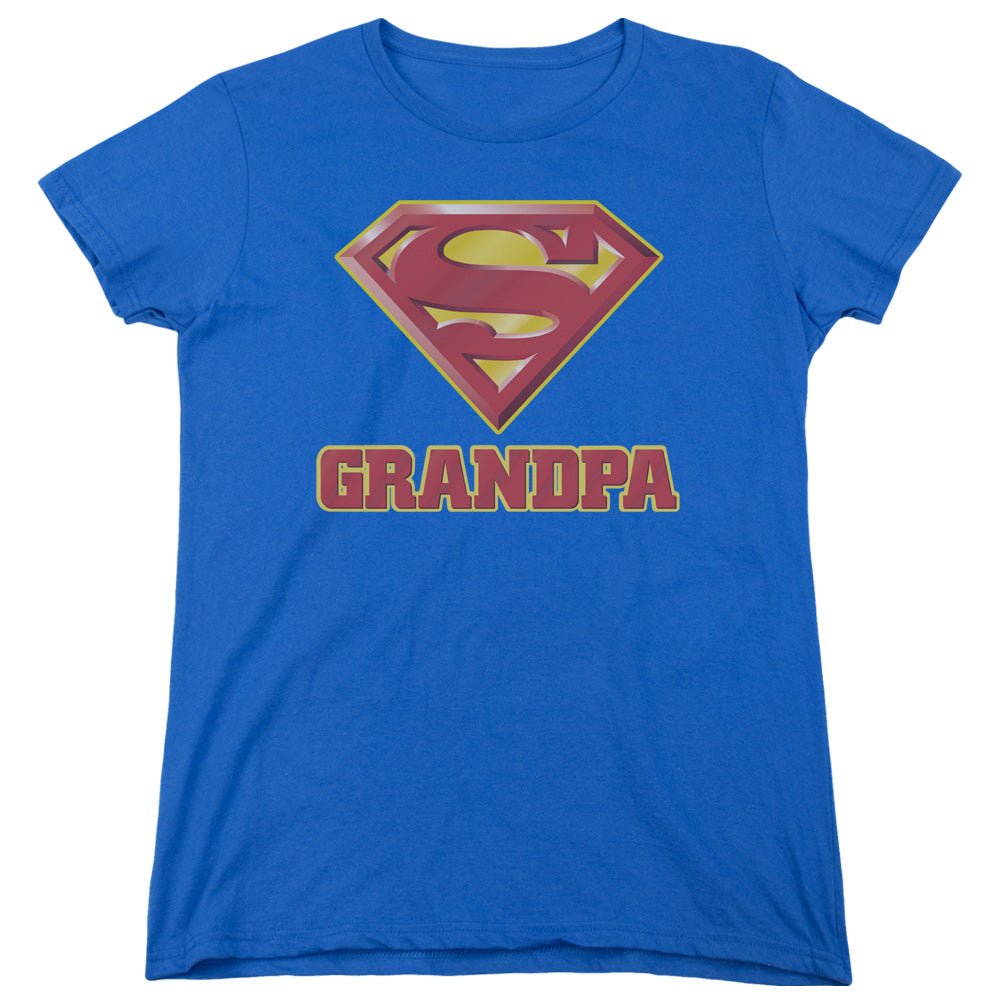 Superman - Super Grandpa - Short Sleeve Womens Tee - Royal Blue T-shirt