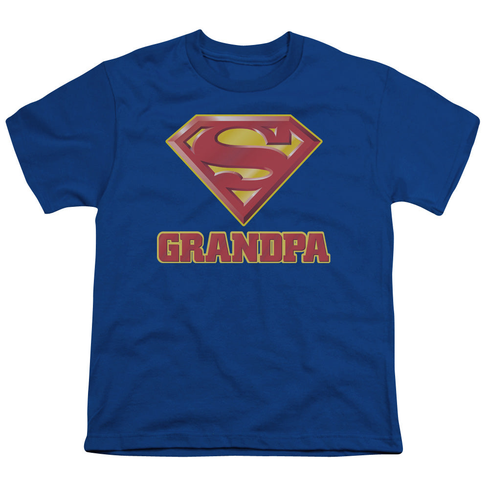 Superman - Super Grandpa - Short Sleeve Youth 18/1 - Royal Blue T-shirt