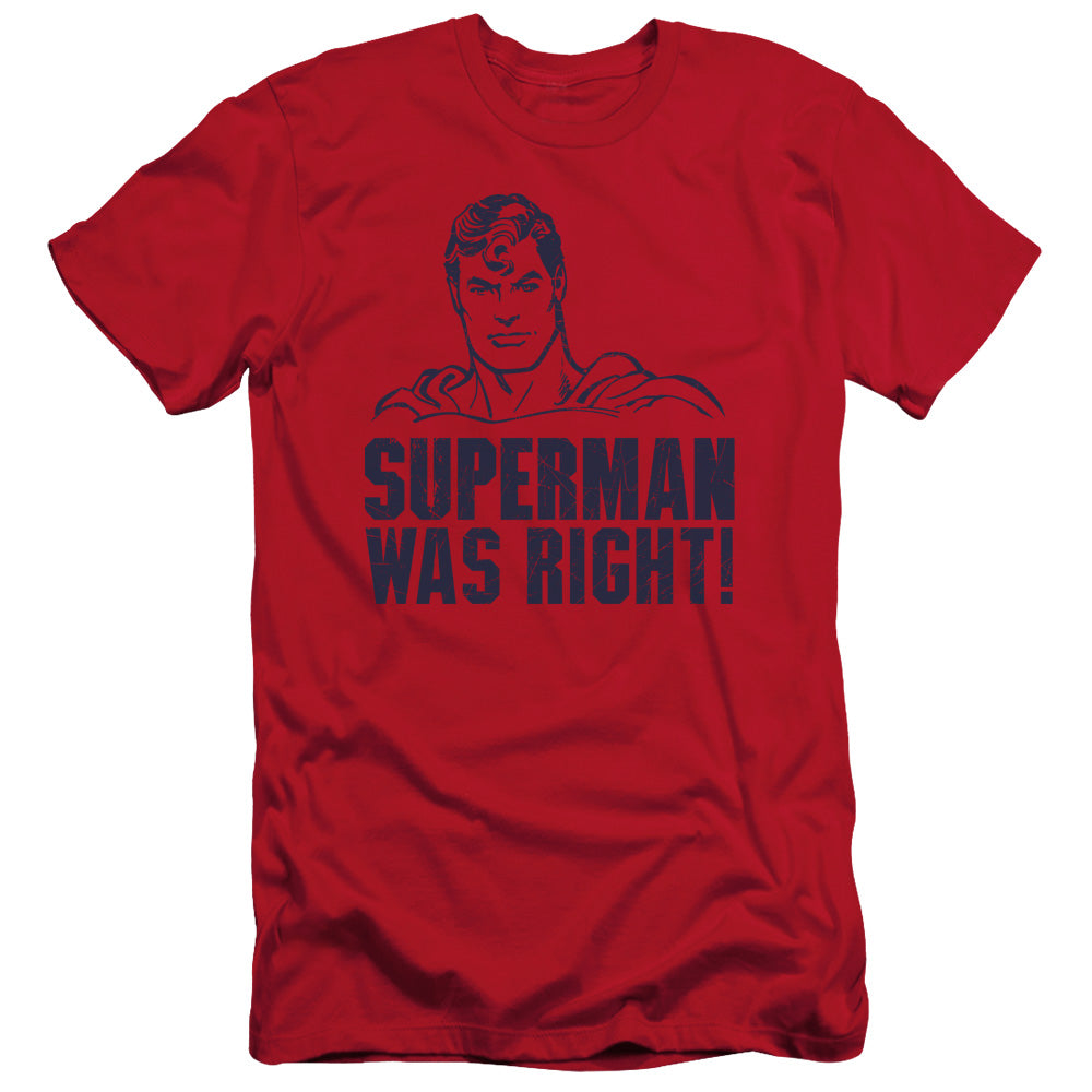 Superman - Was Right - Short Sleeve Adult 30/1 - Red T-shirt