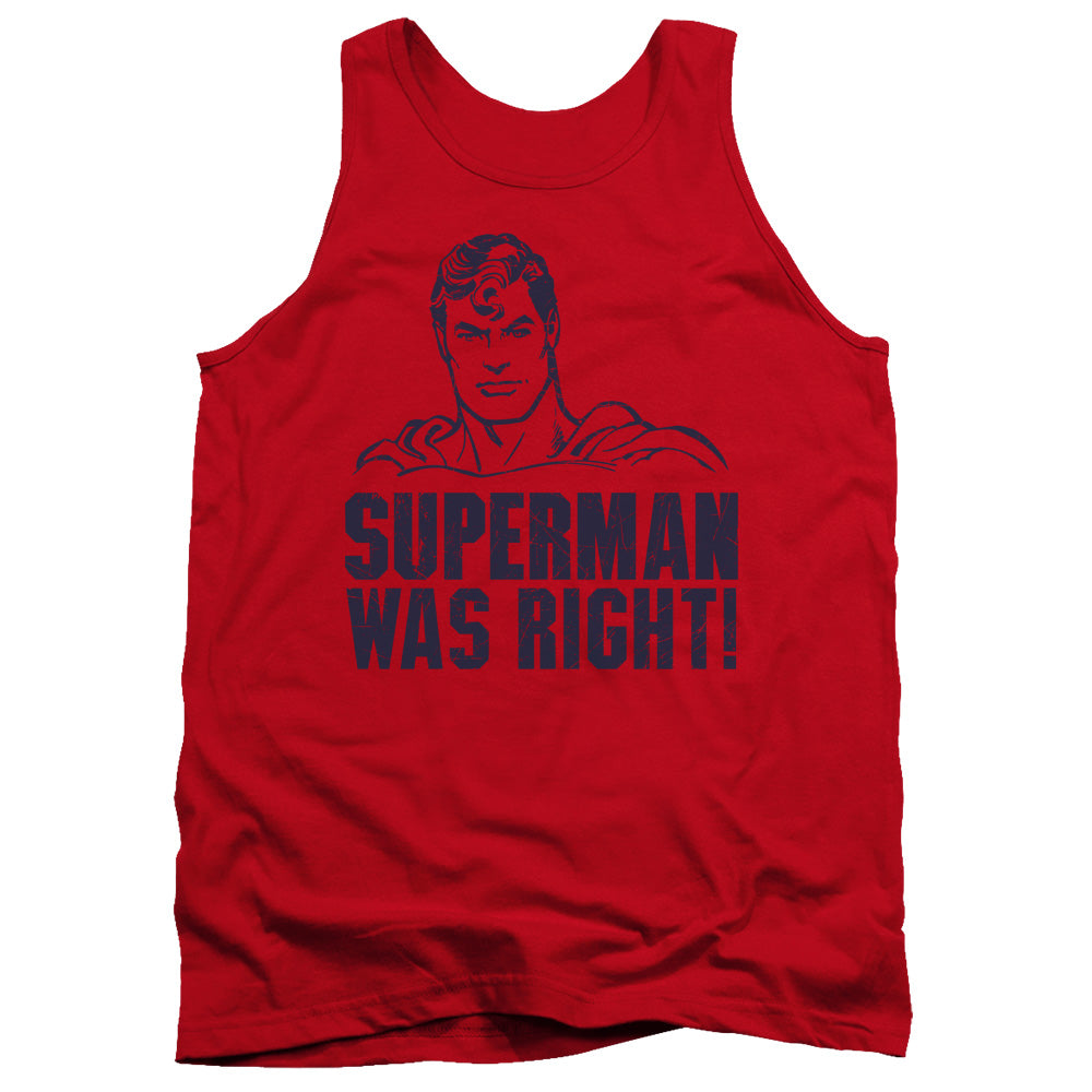 Superman - Was Right - Adult Tank - Red