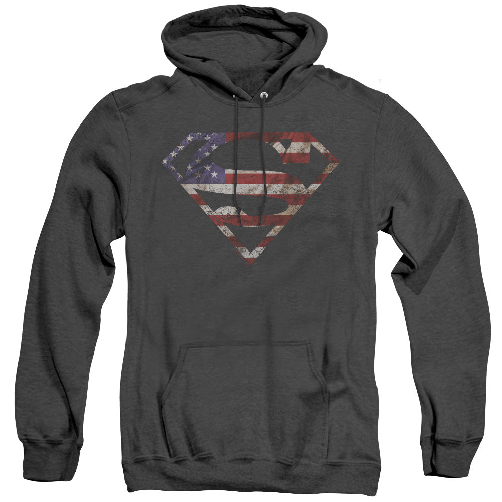 Superman - Super Patriot - Adult Heather Hoodie - Black
