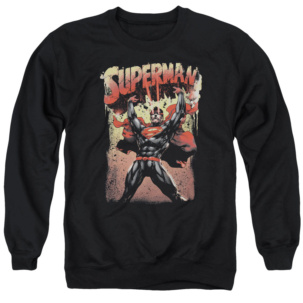 Superman - Lift Up - Adult Crewneck Sweatshirt - Black