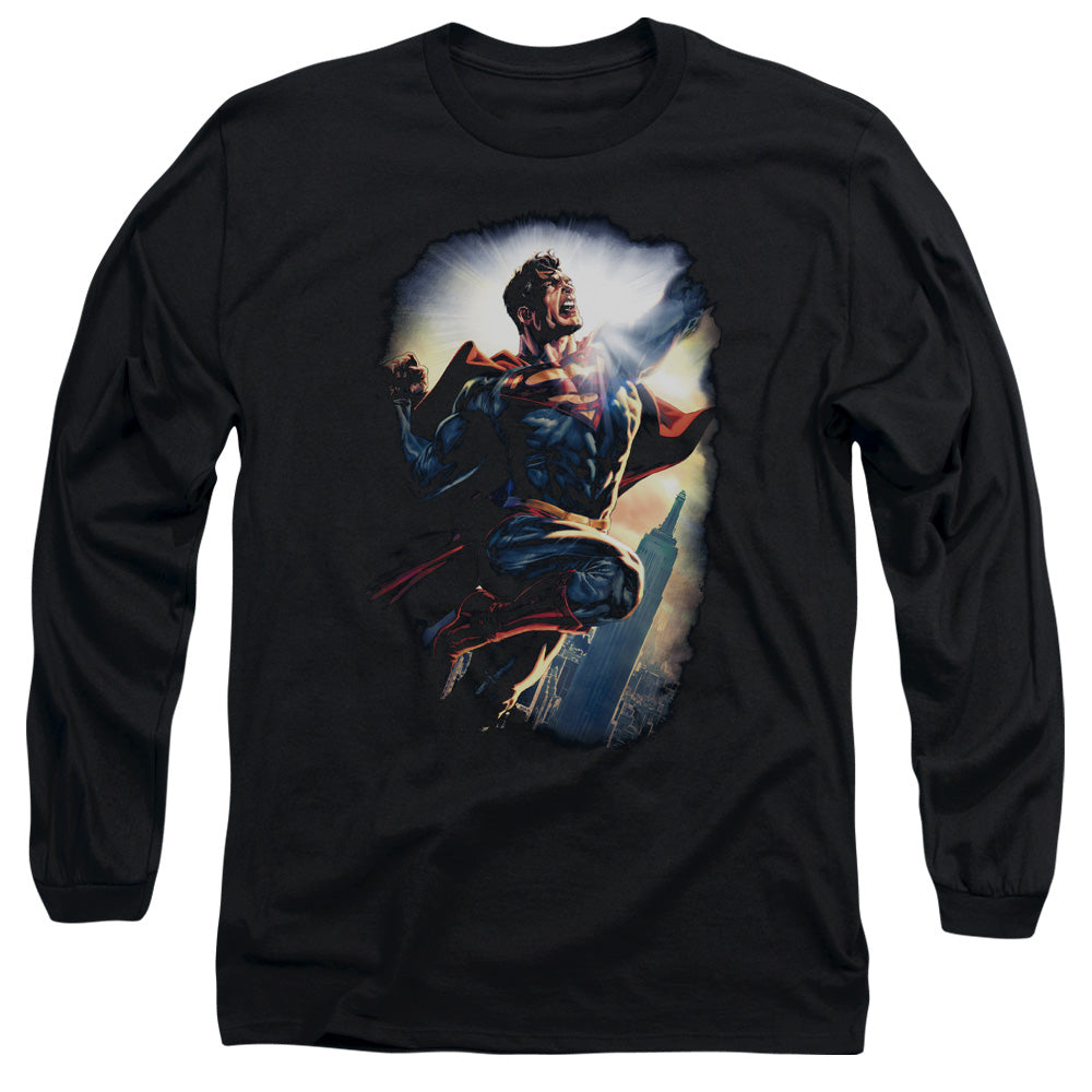 Superman - Ck Superstar - Long Sleeve Adult 18/1 - Black T-shirt