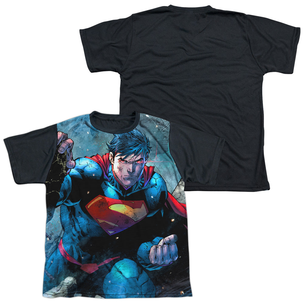 Superman - Rumble - Short Sleeve Youth White Front Black Back - White T-shirt
