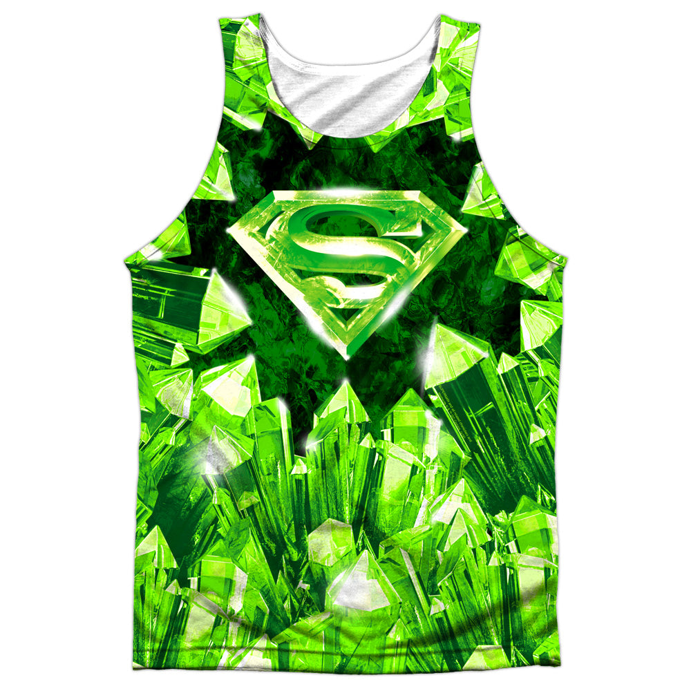 Superman - Kryptonite Shield - Adult 100% Poly Tank Top - White