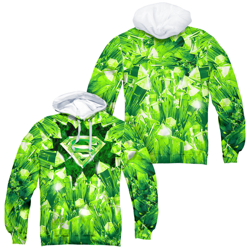 Superman - Kryptonite Shield (Front/back Print) - Adult Poly Pullover Hoodie - White
