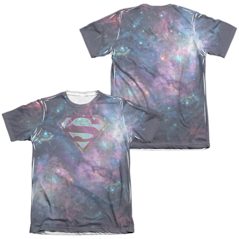 Superman - Spaced Out Logo (Front/back Print) - Adult Poly/cotton Short Sleeve Tee - White T-shirt