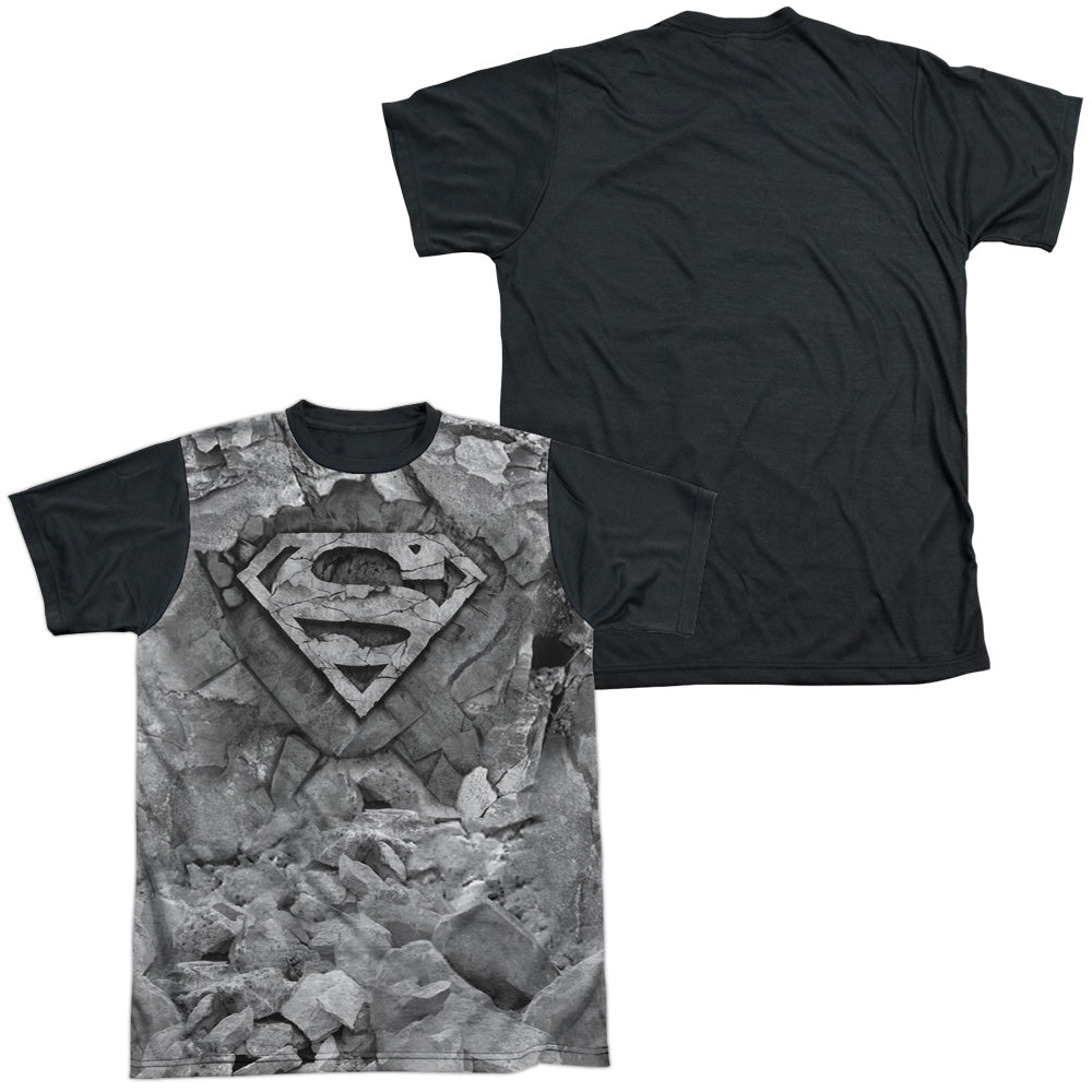 Superman - Rock & Rumble - Short Sleeve Adult White Front Black Back - White T-shirt