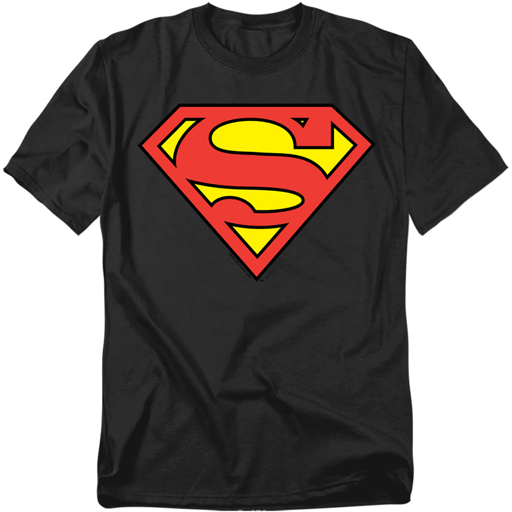 Superman - Classic Logo - Short Sleeve Adult 18/1 - Black T-shirt