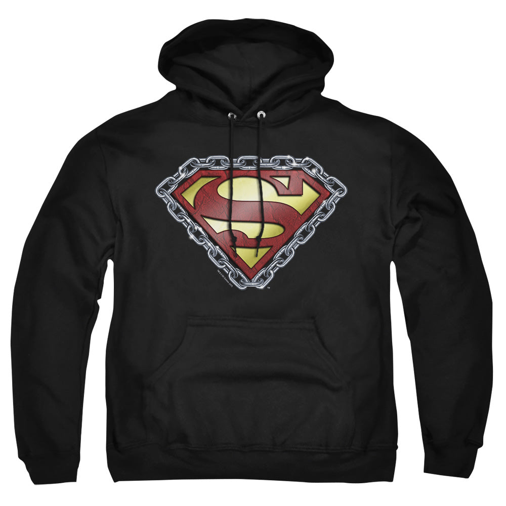 Superman - Chained Shield - Adult Pull-over Hoodie - Black