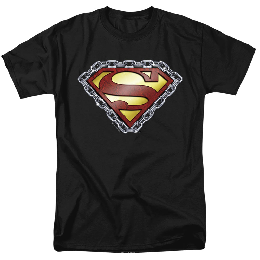 Superman - Chained Shield - Short Sleeve Adult 18/1 - Black T-shirt