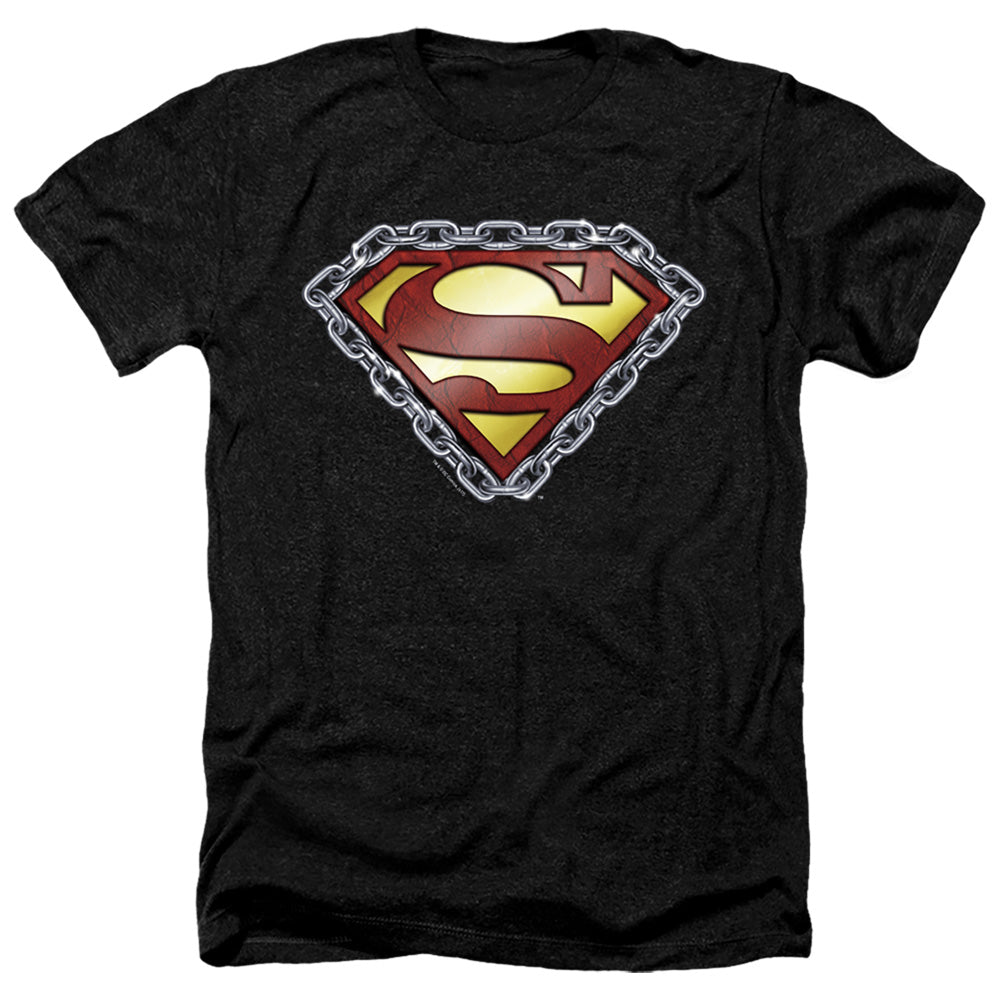Superman - Chained Shield - Adult Heather-black