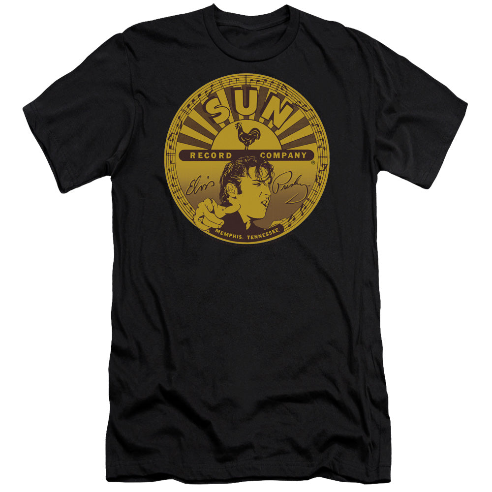 Sun - Elvis Full Sun Label - Short Sleeve Adult 30/1 - Black T-shirt
