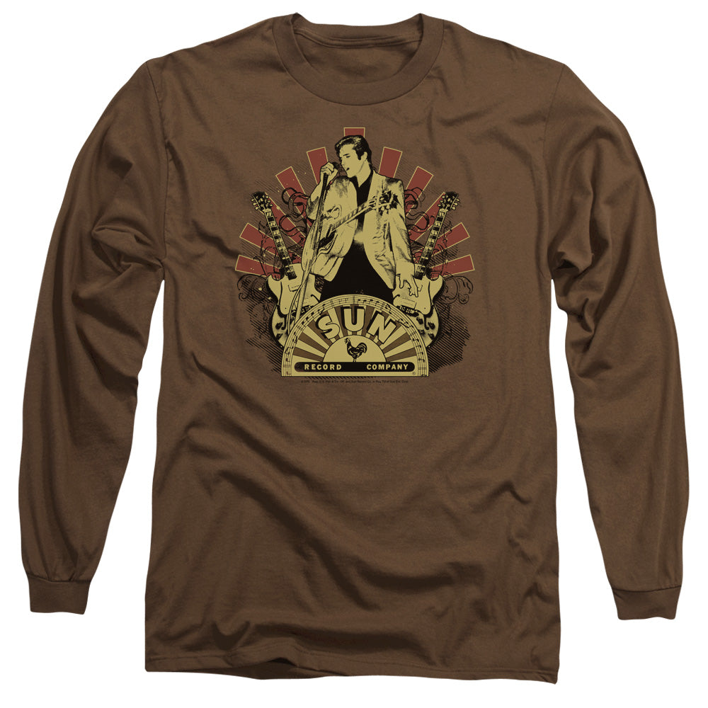 Sun - Elvis Rising - Long Sleeve Adult 18/1 - Coffee T-shirt