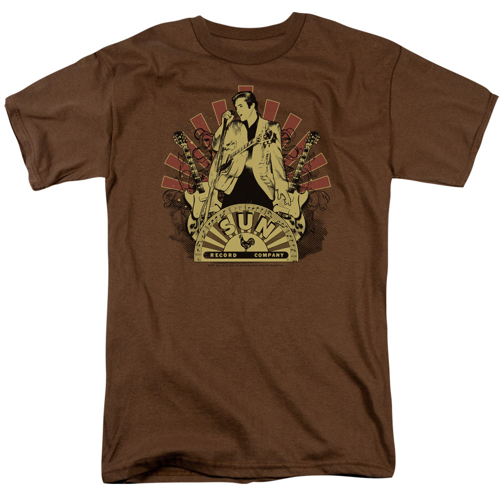 Sun - Elvis Rising - Short Sleeve Adult 18/1 - Coffee T-shirt