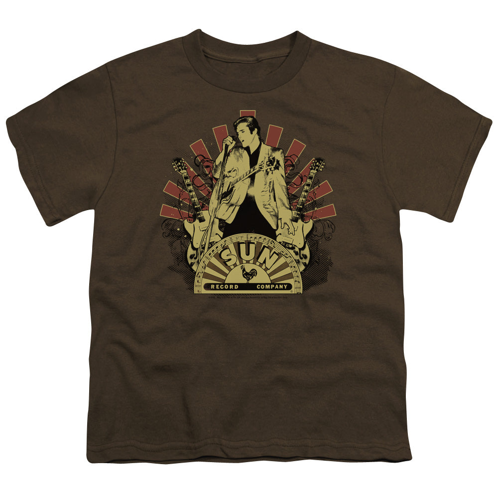 Sun - Elvis Rising - Short Sleeve Youth 18/1 - Coffee T-shirt