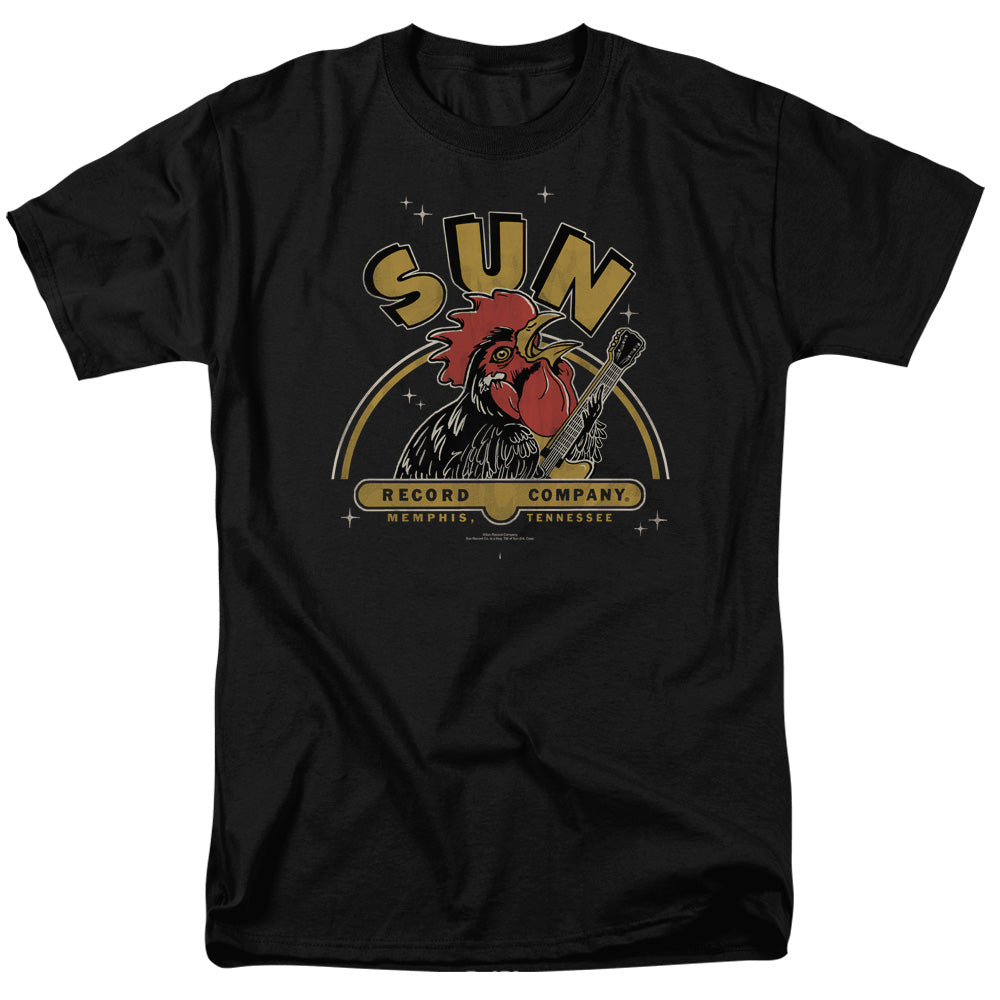 Sun - Rocking Rooster - Short Sleeve Adult 18/1 - Black T-shirt