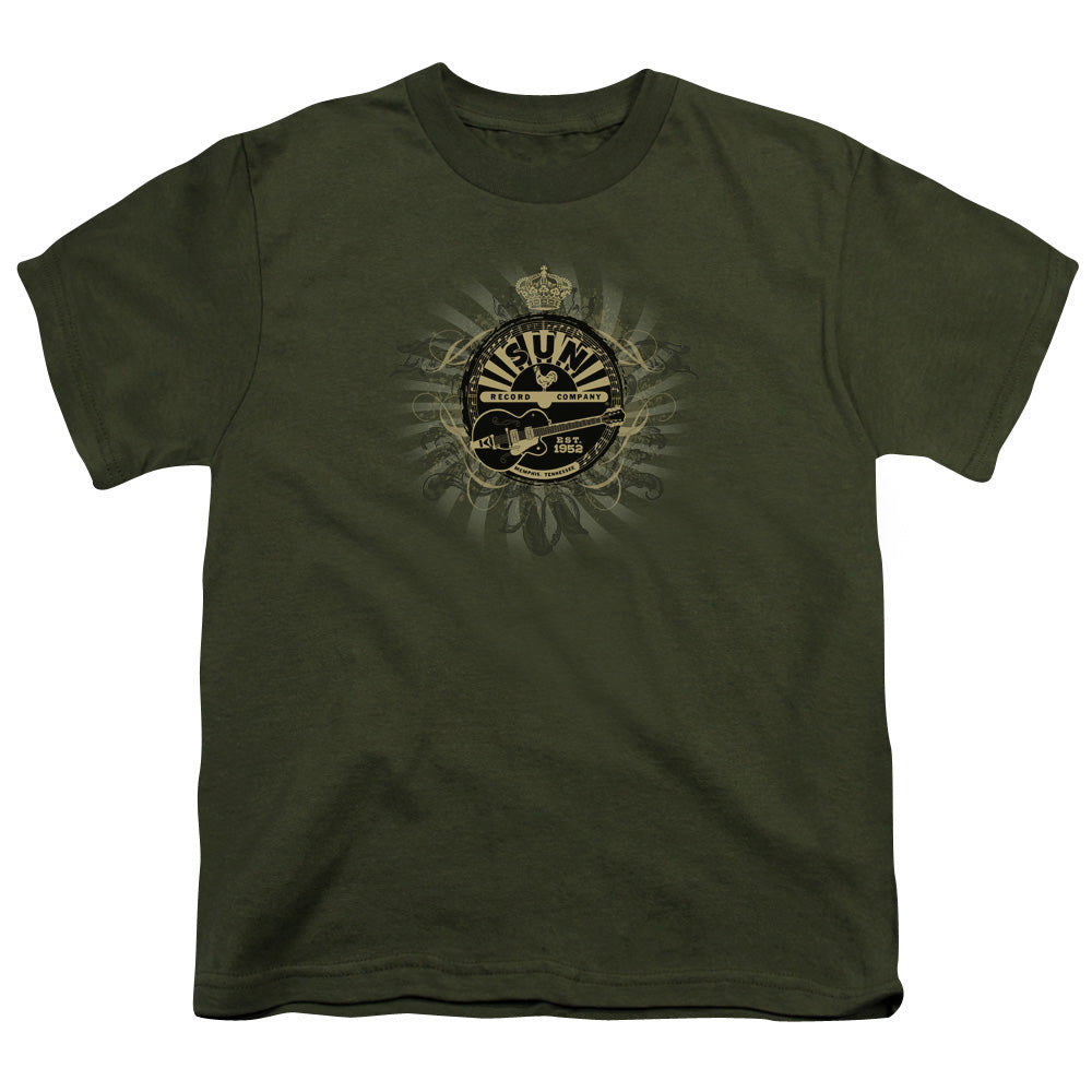 Sun - Rock Heraldry - Short Sleeve Youth 18/1 - Military Green T-shirt