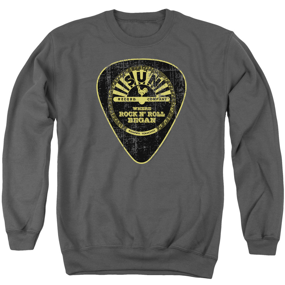 Sun - Guitar Pick - Adult Crewneck Sweatshirt - Charcoal