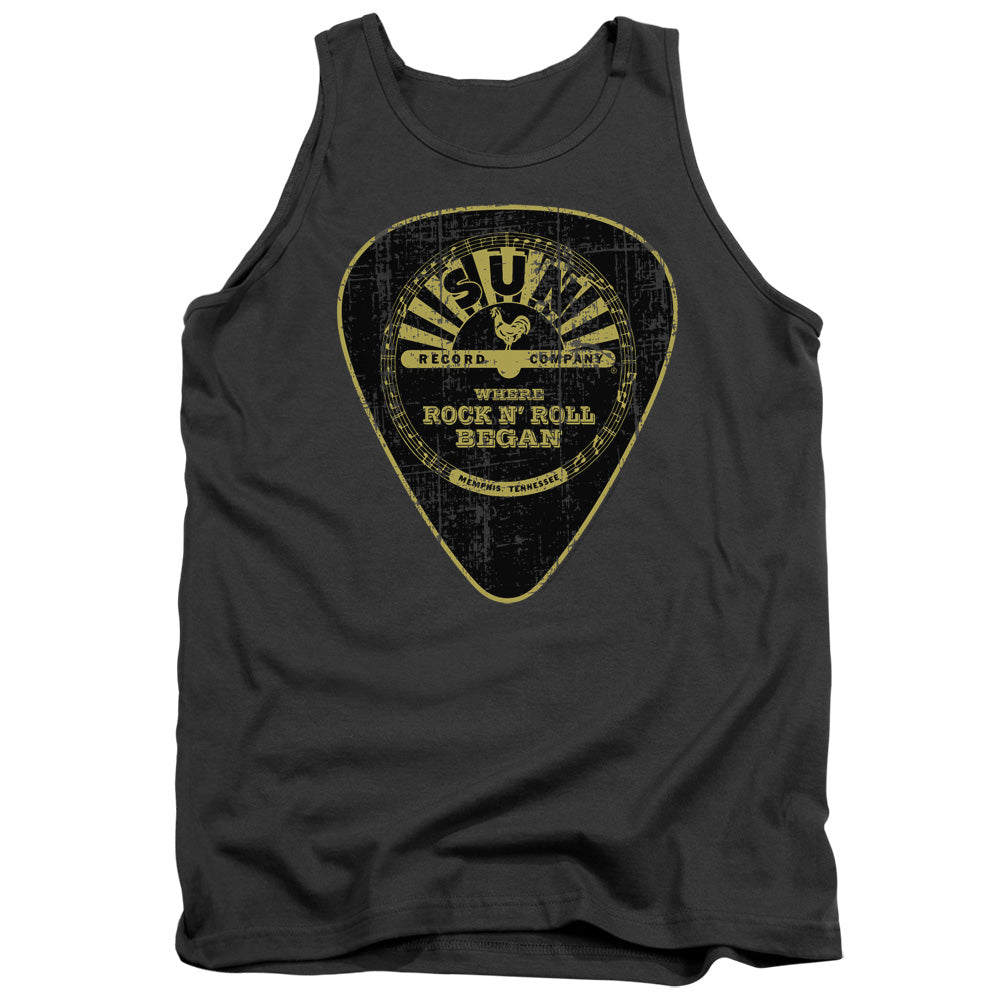Sun - Guitar Pick - Adult Tank - Charcoal