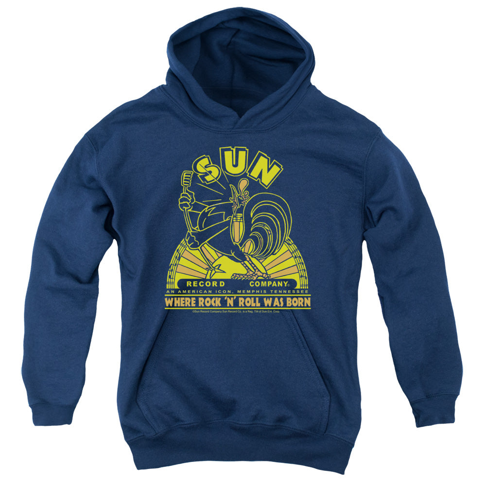 Sun - Rooster - Youth Pull-over Hoodie - Navy