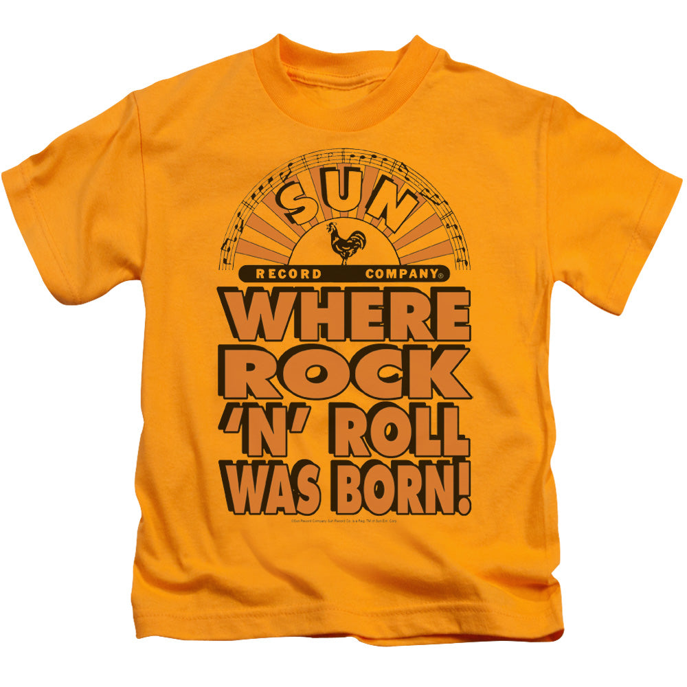 Sun - Where Rock Was Born - Short Sleeve Juvenile 18/1 - Gold T-shirt