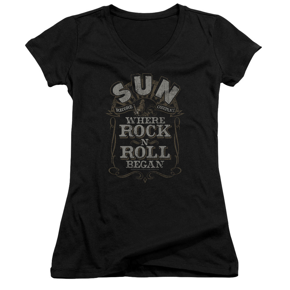 Sun - Where Rock Began - Junior V-neck - Black
