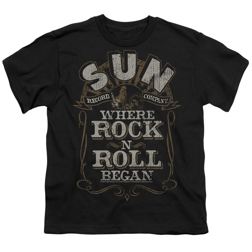Sun - Where Rock Began - Short Sleeve Youth 18/1 - Black T-shirt