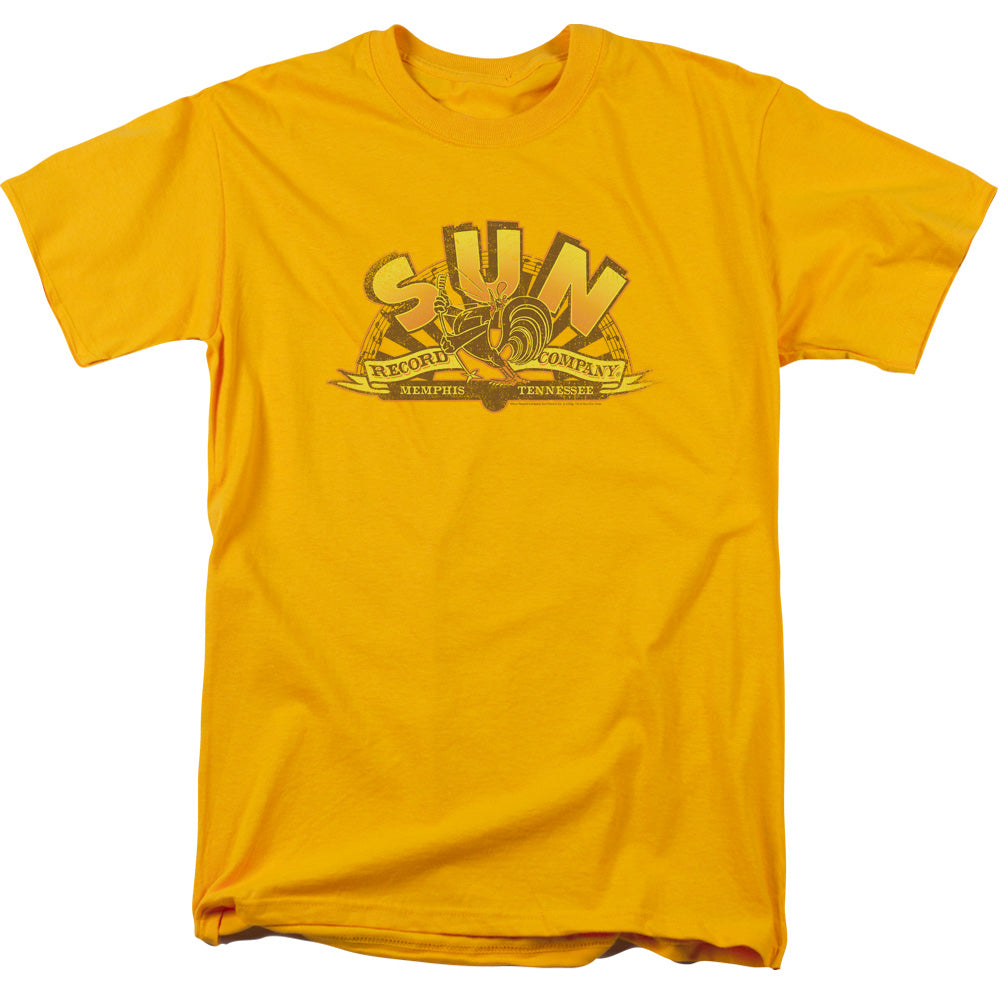 Sun - Rockin Rooster Logo - Short Sleeve Adult 18/1 - Gold T-shirt