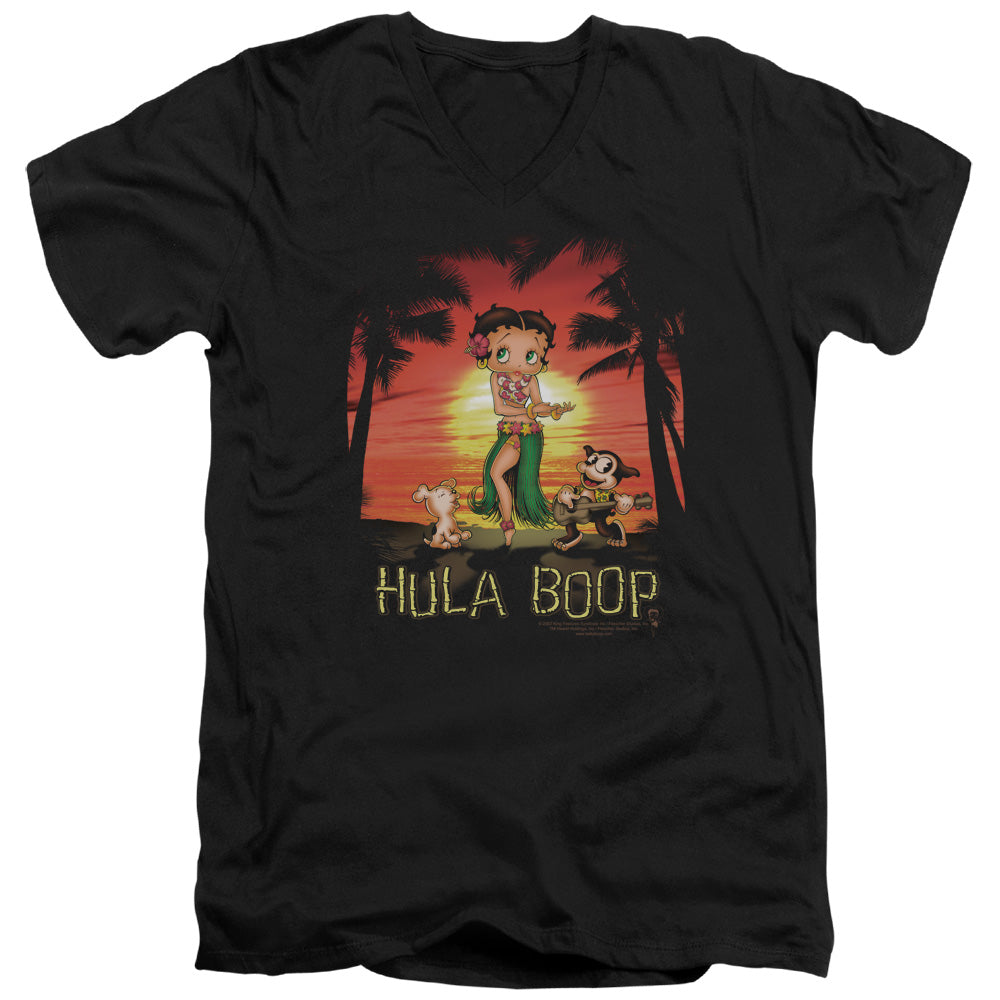 Betty Boop - Hulaboop - Short Sleeve Adult V-neck - Black T-shirt