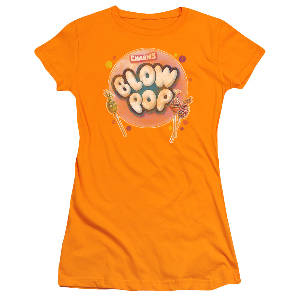 Tootsie Roll - Blow Pop Bubble - Short Sleeve Junior Sheer - Orange T-shirt