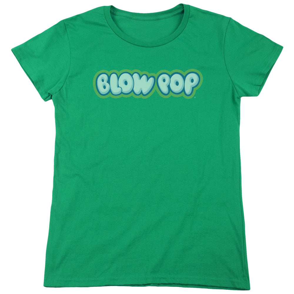 Tootsie Roll - Blow Pop Logo - Short Sleeve Womens Tee - Kelly Green T-shirt