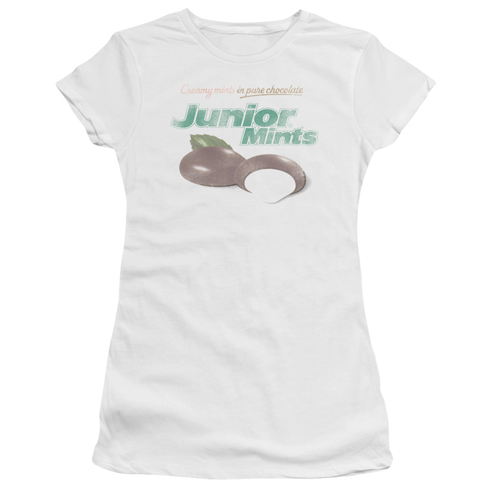 Tootsie Roll - Junior Mints Logo - Short Sleeve Junior Sheer - White T-shirt