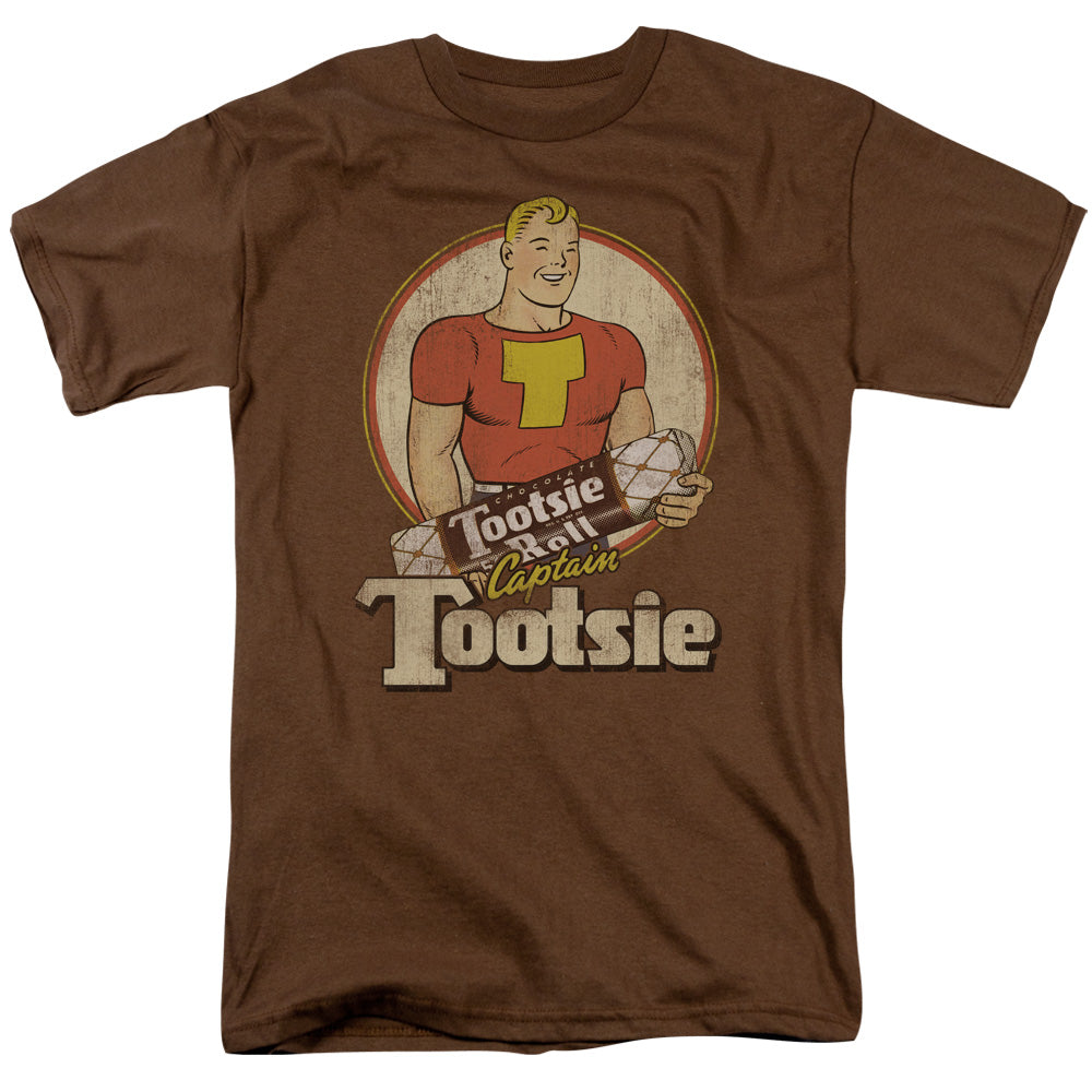 Tootsie Roll - Captain Tootsie - Short Sleeve Adult 18/1 - Coffee T-shirt