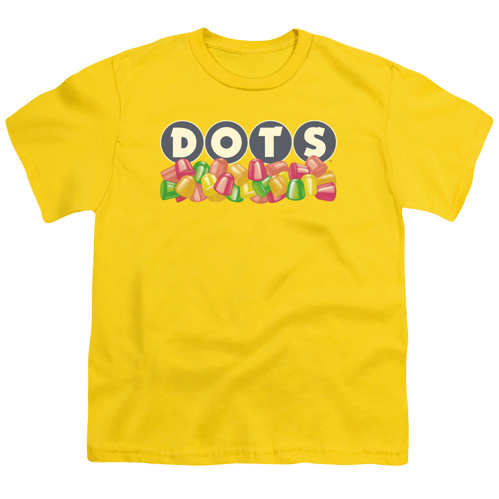 Tootsie Roll - Dots Logo - Short Sleeve Youth 18/1 - Yellow T-shirt