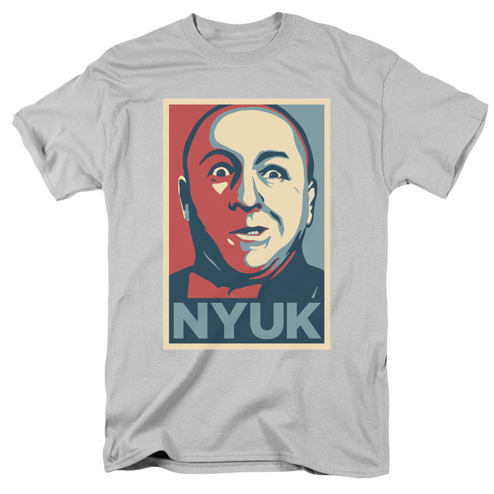 Three Stooges - Nyuk - Short Sleeve Adult 18/1 - Silver T-shirt
