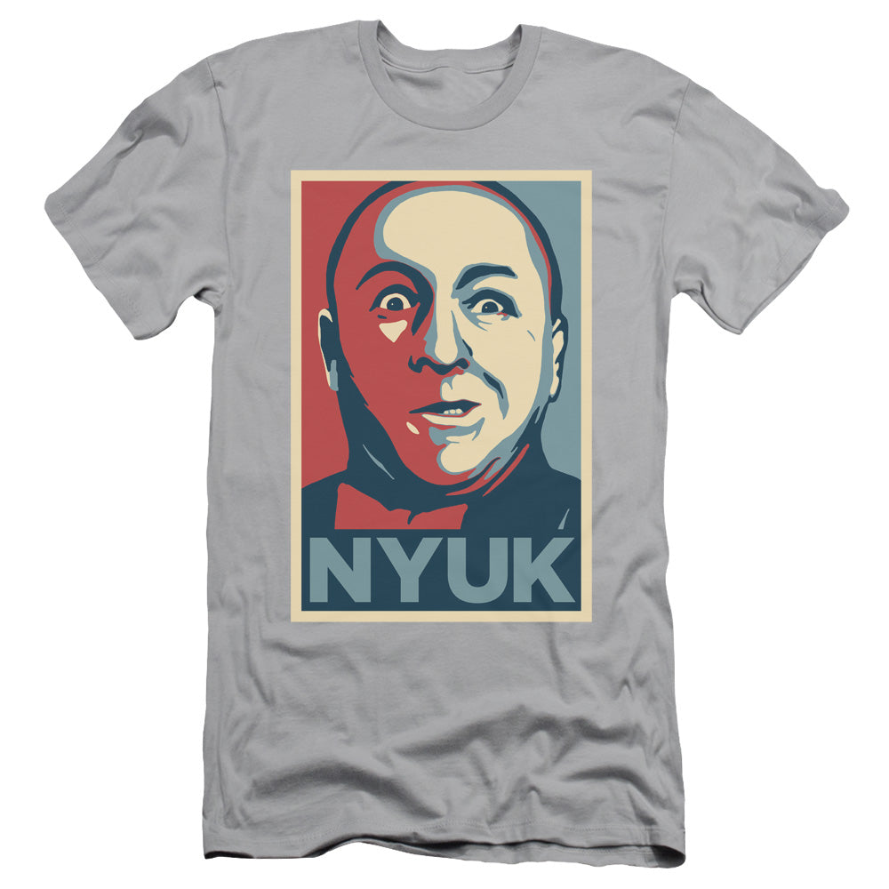 Three Stooges - Nyuk - Short Sleeve Adult 30/1 - Silver T-shirt