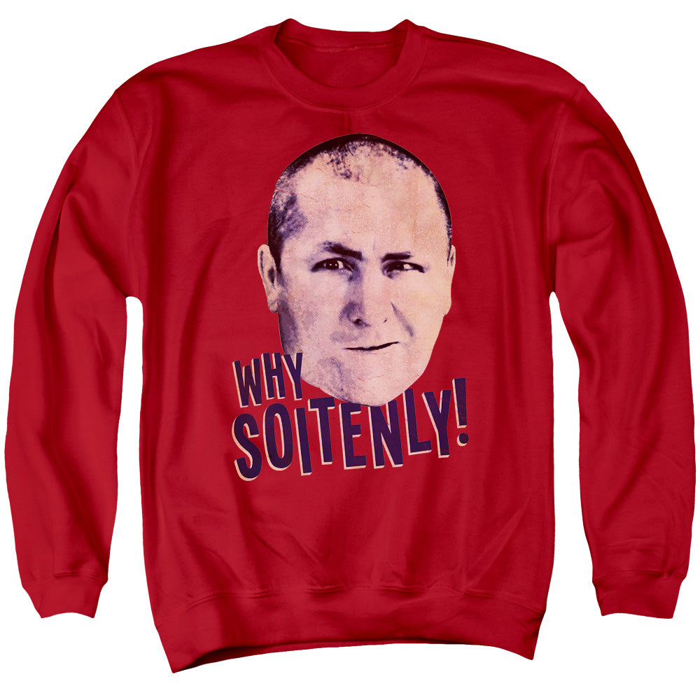 Three Stooges - Why Soitenly - Adult Crewneck Sweatshirt - Red