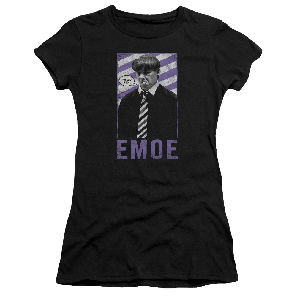 Three Stooges - Emoe - Short Sleeve Junior Sheer - Black T-shirt