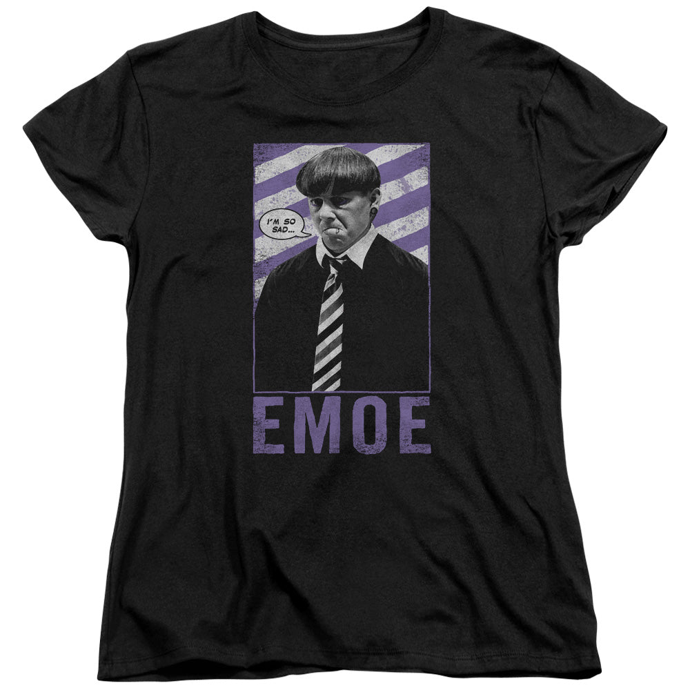 Three Stooges - Emoe - Short Sleeve Womens Tee - Black T-shirt
