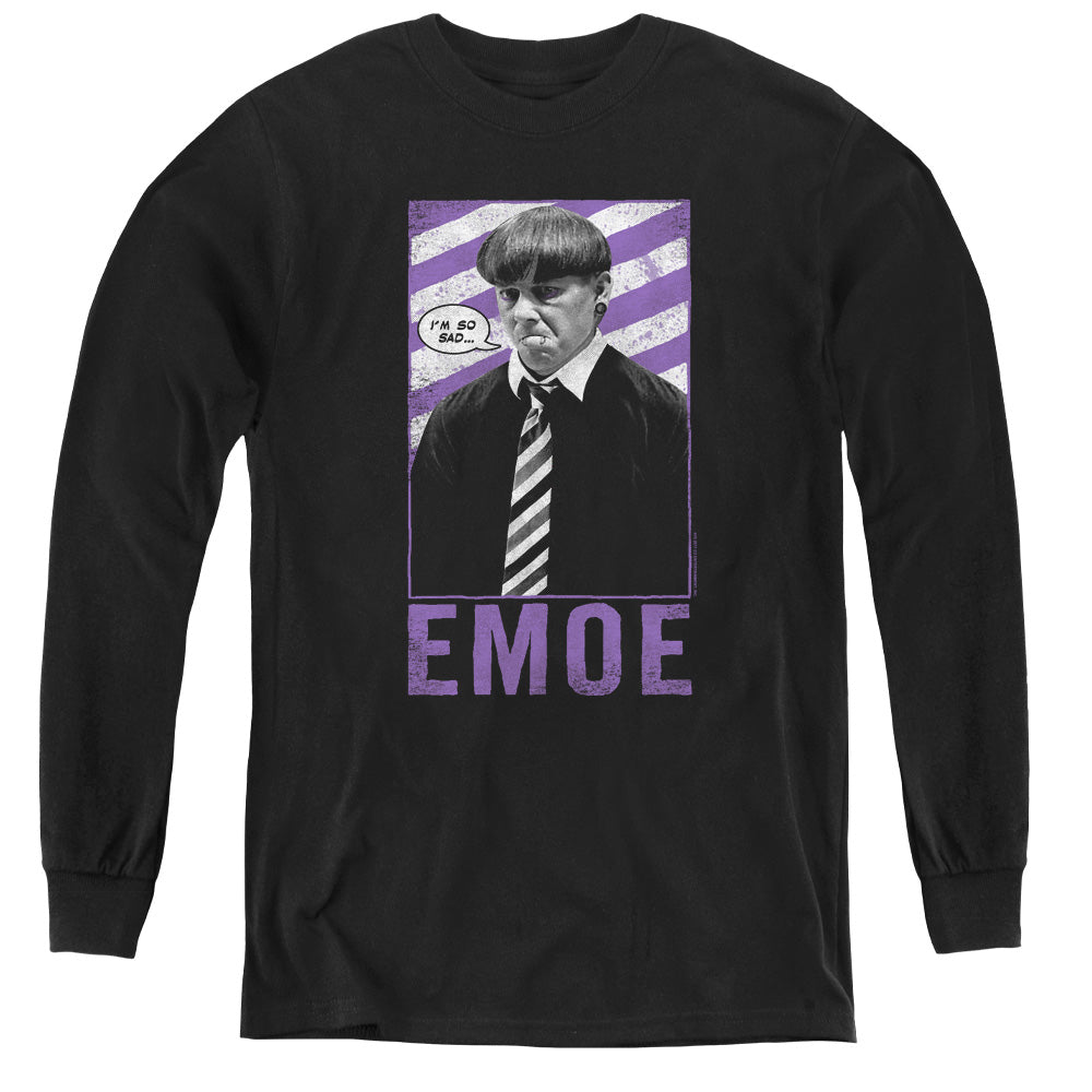 Three Stooges - Emoe - Youth Long Sleeve Tee - Black