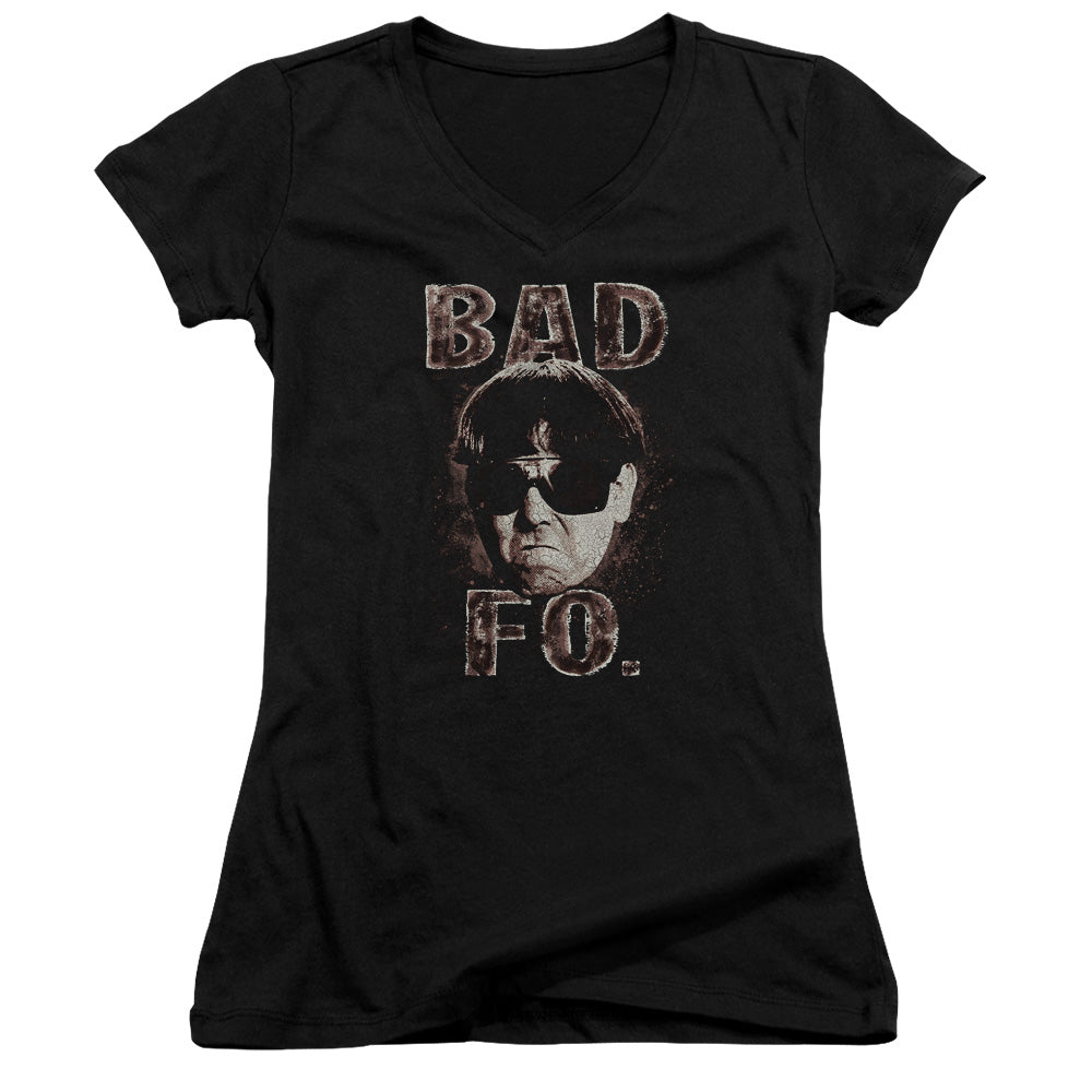 Three Stooges - Bad Moe Fo - Junior V-neck - Black
